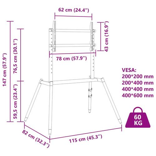 Tv-stativ til 37-86" skærm maks. VESA 400x600 mm 60 kg