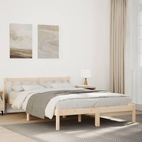 Ekstra lang sengeramme uden madras 140x220 cm massivt fyrretræ