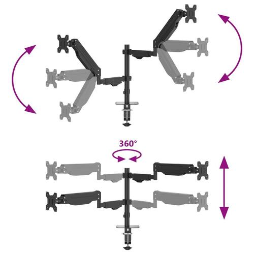 Dobbelt skærmholder maks. 27" skærm 20 kg VESA-mål 75/100 mm