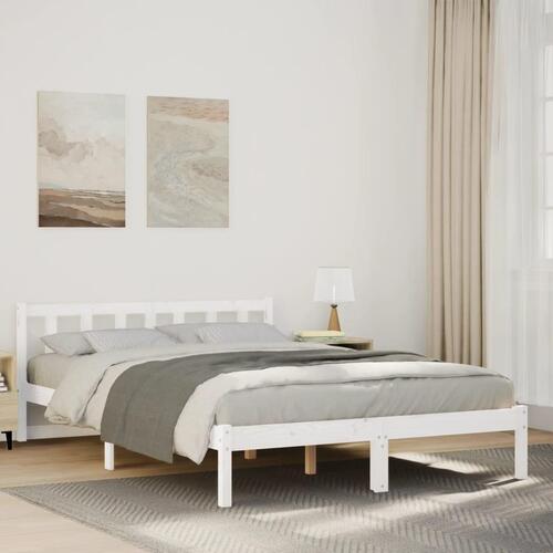 Ekstra lang sengeramme uden madras 140x220 cm massivt fyrretræ