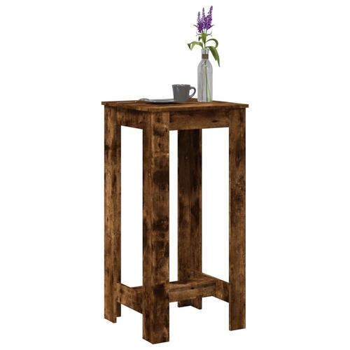 Barbord 51x50x103,5 cm konstrueret træ røget egetræsfarve