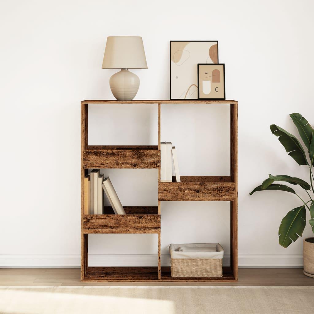 Bogreol/rumdeler 100x33x115 cm gammelt trælook
