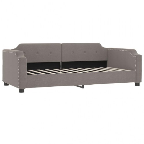 Daybed 90x200 cm i stof - gråbrun sengeramme/sovesofa