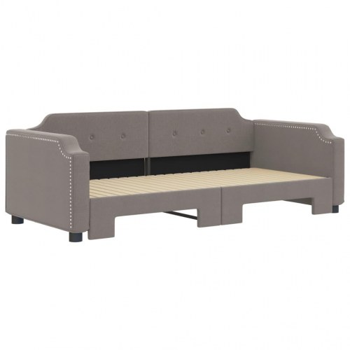 Daybed med udtræk 90x200 cm - stof, gråbrun