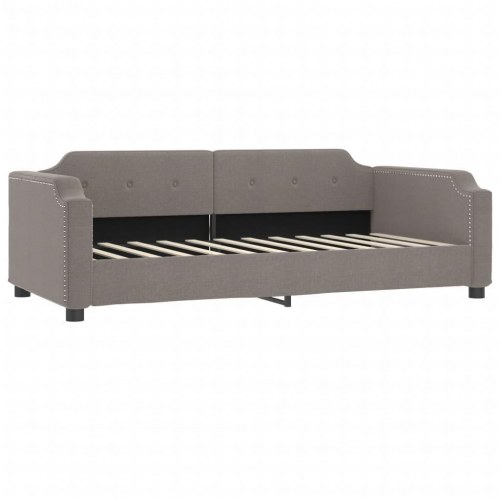 Daybed med udtræk 90x200 cm - stof, gråbrun