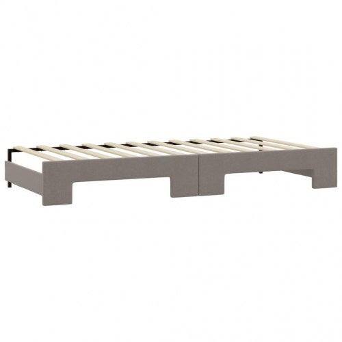 Daybed med udtræk 90x200 cm - stof, gråbrun