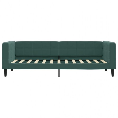 Daybed med udtræk og 2 skuffer 80 x 200 cm - mørkegrøn velour