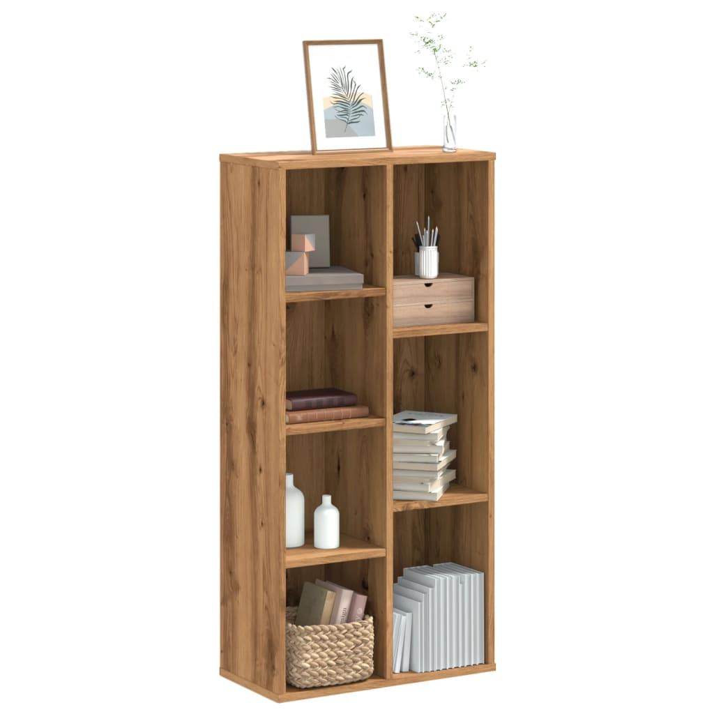 Bogreol 50x25x105 cm konstrueret træ egetræsfarve