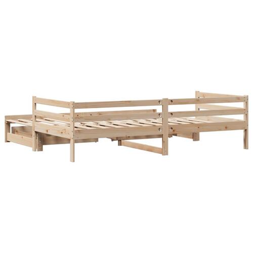 Daybed med udtræk og skuffer 90x190 cm massivt fyrretræ