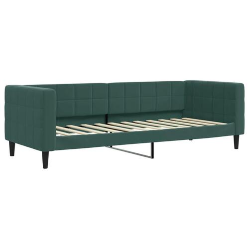 Daybed med udtræk og skuffer 80x200 cm velour mørkegrøn