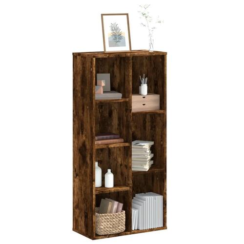 Bogreol 50x25x105 cm konstrueret træ røget egetræsfarve