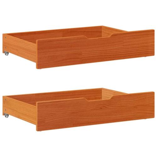 Daybed med udtræk skuffer 90x190 cm massivt fyrretræ gyldenbrun