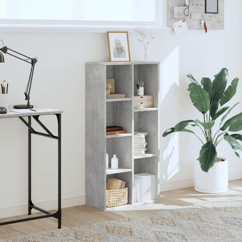 Bogreol 50x25x105 cm konstrueret træ betongrå