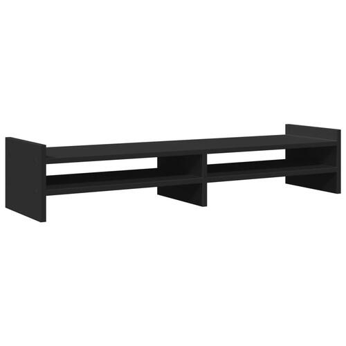 Skærmholder 100x27x20 cm konstrueret træ sort
