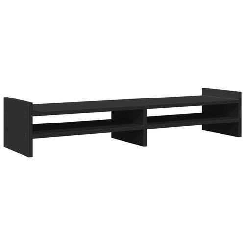Skærmholder 100x27x20 cm konstrueret træ sort