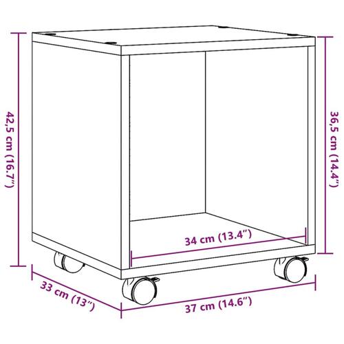 Rullebord 37x33x42,5 cm konstrueret træ grå sonoma-eg