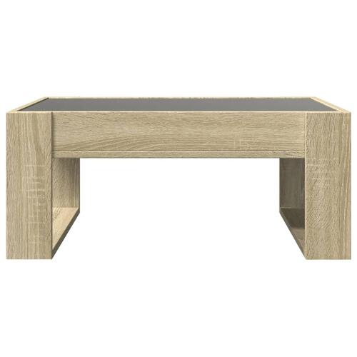 Sofabord med Infinity LED-lys 70x53x30 cm sonoma-eg