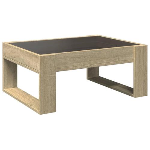 Sofabord med Infinity LED-lys 70x53x30 cm sonoma-eg