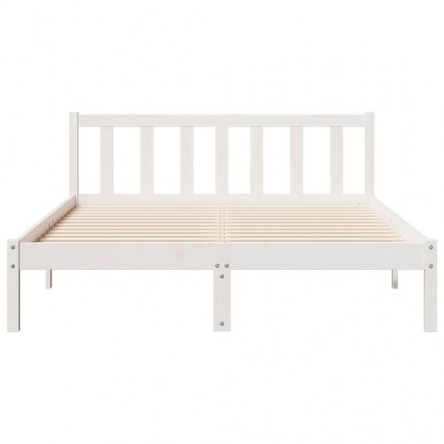 Ekstra lang sengeramme 160 x 210 cm - massivt fyrretræ, hvid