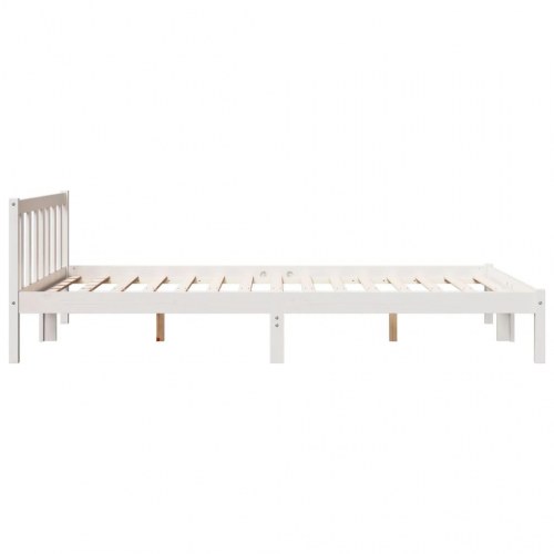Ekstra lang sengeramme 160 x 210 cm - massivt fyrretræ, hvid