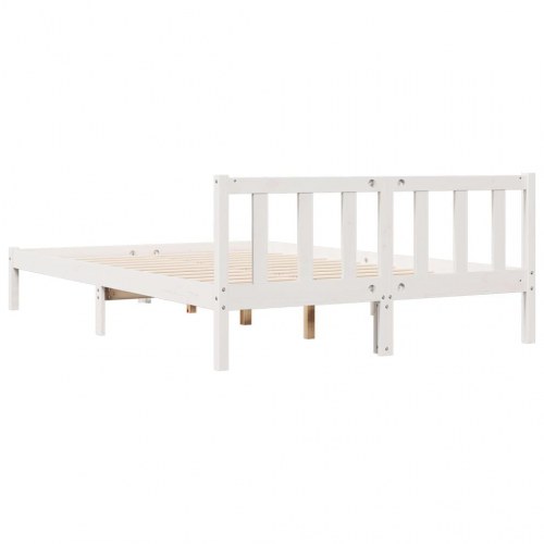 Ekstra lang sengeramme 160 x 210 cm - massivt fyrretræ, hvid