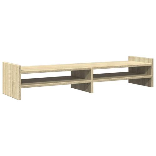 Skærmstander 100x27x20 cm konstrueret træ sonoma-eg