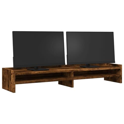 Skærmstander 100x24x16 cm konstrueret træ røget egetræsfarve