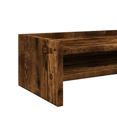 Skærmstander 100x24x16 cm konstrueret træ røget egetræsfarve