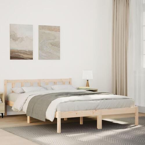 Ekstra lang sengeramme uden madras 160x220 cm massivt fyrretræ