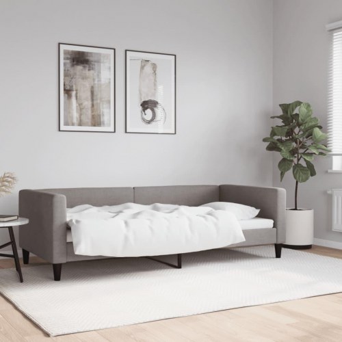 Daybed 90×200 cm i stof - gråbrun sengeramme/sovesofa