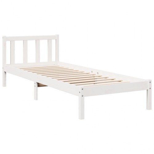Ekstra lang sengeramme 90x210 cm - massivt fyrretræ, hvid