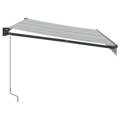 Foldemarkise 3,5x2,5 m stof og aluminium antracitgrå og hvid