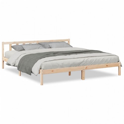Ekstra lang sengeramme uden madras 180x220 cm massivt fyrretræ