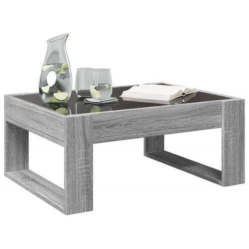 Sofabord med Infinity LED-lys 70x53x30 cm grå sonoma-eg