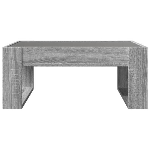 Sofabord med Infinity LED-lys 70x53x30 cm grå sonoma-eg