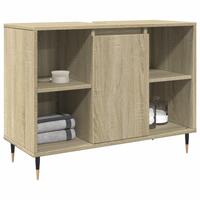 Badeværelsesskab 80x33x60 cm konstrueret træ sonoma-eg