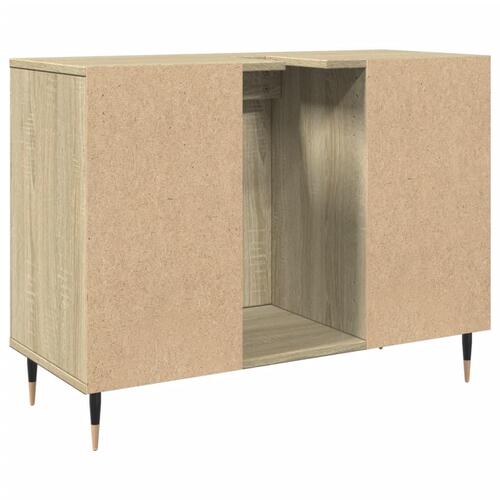 Badeværelsesskab 80x33x60 cm konstrueret træ sonoma-eg