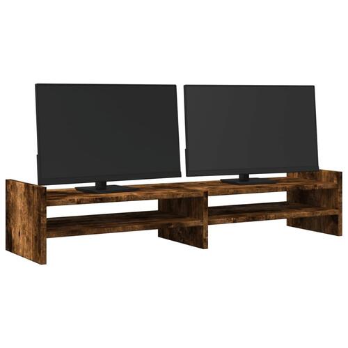 Skærmstander 100x27x20 cm konstrueret træ røget egetræsfarve