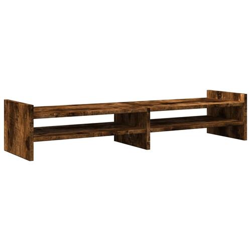 Skærmstander 100x27x20 cm konstrueret træ røget egetræsfarve