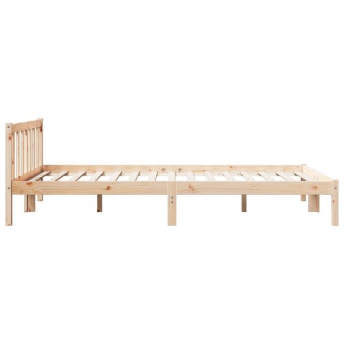 Ekstra lang sengeramme 140x210 cm - massivt fyrretræ, med sengegavl