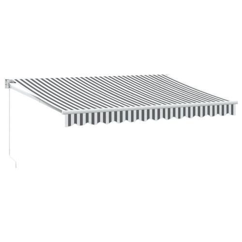 Foldemarkise 3,5x2,5 m stof og aluminium antracitgrå og hvid