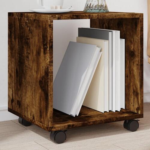 Rullebord 37x33x42,5 cm konstrueret træ røget egetræsfarve