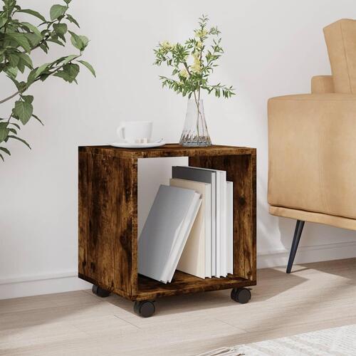 Rullebord 37x33x42,5 cm konstrueret træ røget egetræsfarve
