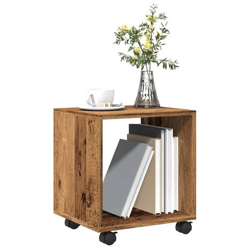 Rullebord 37x33x42,5 cm konstrueret træ gammelt trælook
