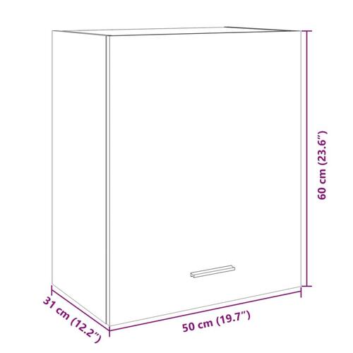 Vægskab 50x31x60 cm konstrueret træ sonoma-eg