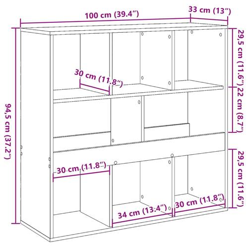 Bogreol/rumdeler 100x33x94,5 cm sonoma-eg