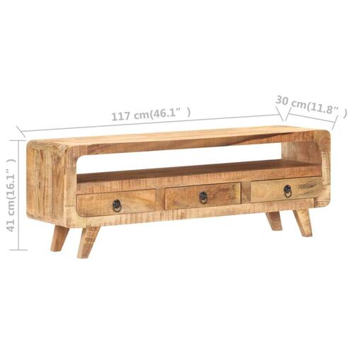 Tv-skab 117x30x41 cm massivt ru mangotræ