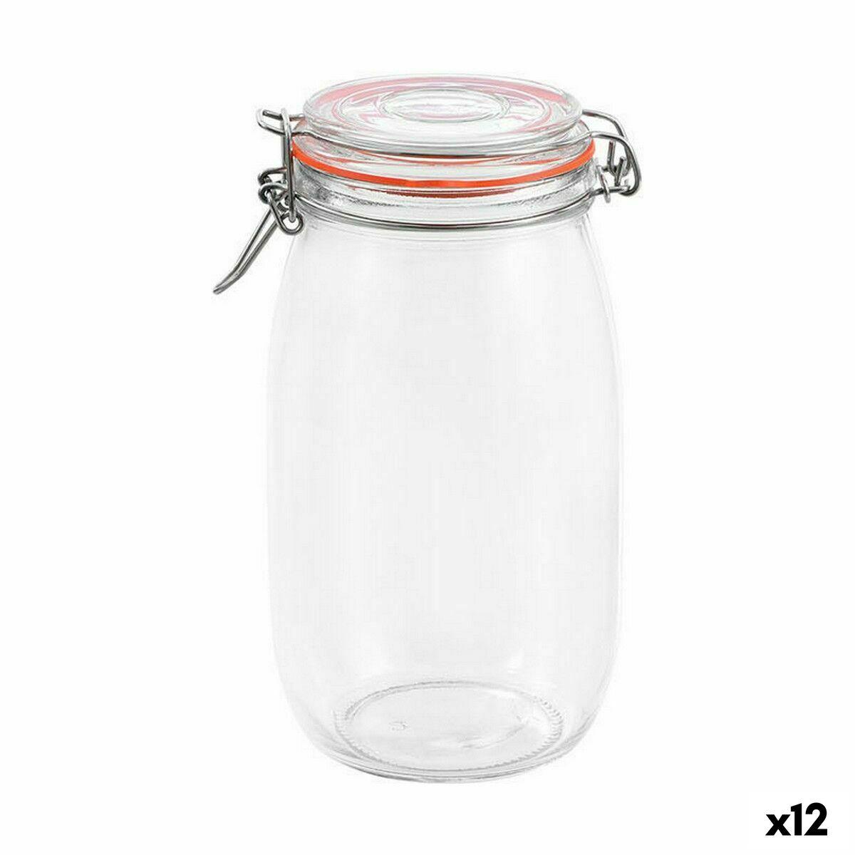 Hermetisk glasbeholder 1,5 l - sæt med 12