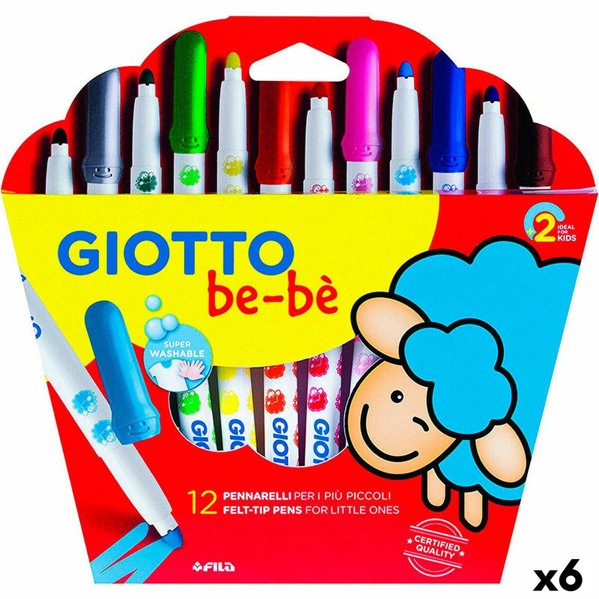 Giotto BE-BÈ fiberpenne, multifarvet - sæt (6 pakker)