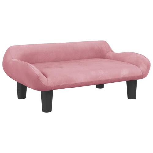 Sofa til børn 70x40x24 cm velour lyserød